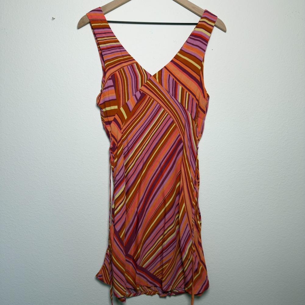 NEW Wild Fable Women Babydoll Slip Dress Mini 70s Groovy Small Multicolor Summer - Picture 5 of 8